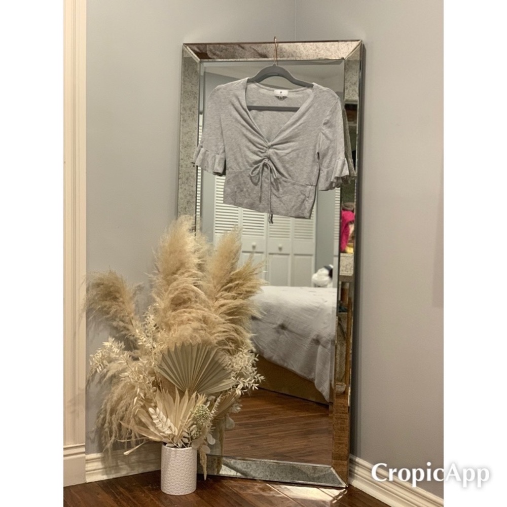 Socialite cropped gray top